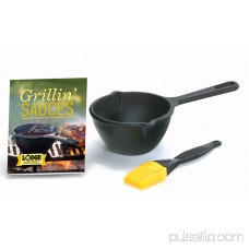 Lodge Grillin' Sauces Kit LMPK, includes Cast Iron Melting Pot, Silicone Basting Brush & Recipe Booklet 551570125
